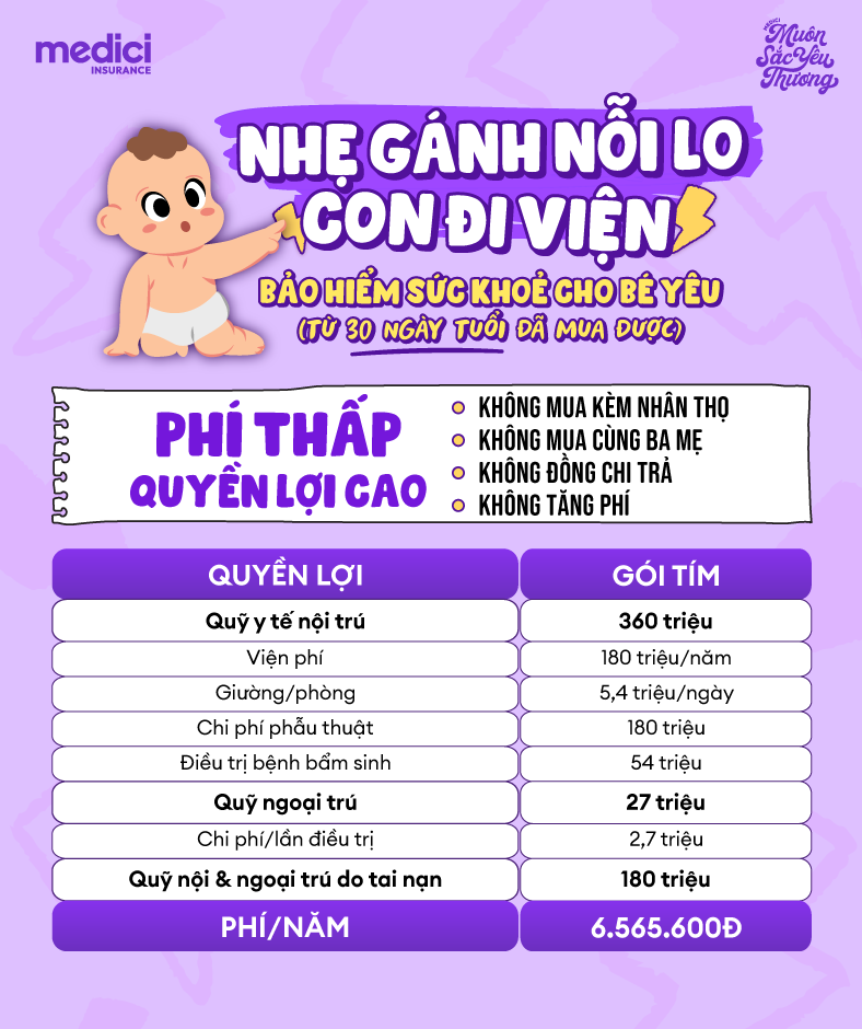 Gói Tím - Bảo hiểm muôn sắc yêu thương trẻ em